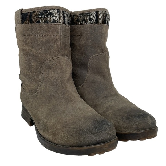 Tara M Boots Women's 10 Brown Leather Taya Midi Calf Boot Southwest Fabric Print - Picture 6 of 14